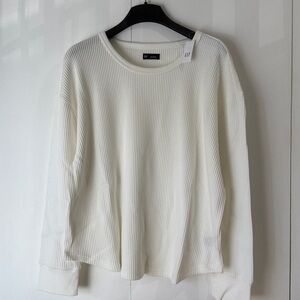 GAP Women’s Cream waffle knit long sleeve top Sz XXL NWT